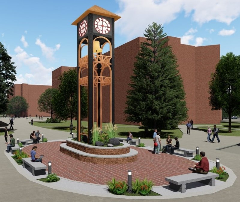 Artistic rendering of the clock tower.