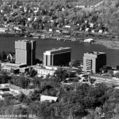 1985 aerial view of campus