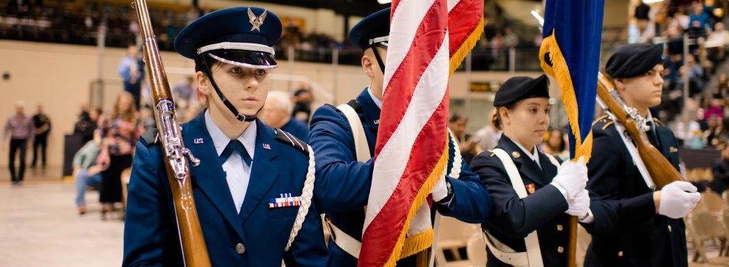 Michigan Tech AROTC Color Guard at Commencement