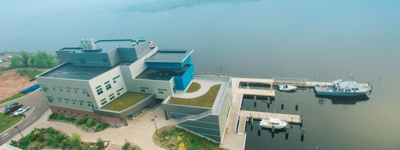 Aerial view of the Great Lakes Research Center