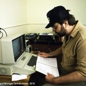 Student at desktop computer