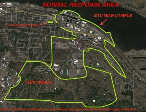 map of the ems response area