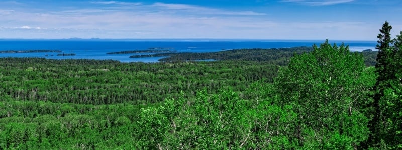 A view of Lake Superior from a hill on Isle Royale.