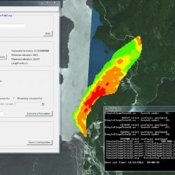 Screenshot of landscape hazard modeling software.