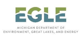 EGLE Michigan Departments of Environment, Great Lakes, and Energy logo.