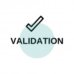 Icon with Validation text and a check mark.