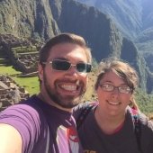 Two study abroad students taking a selfie in the mountains of Chile.