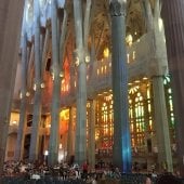 Inside a cathedral in Barcelona