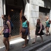MTU students walking through Barcelona