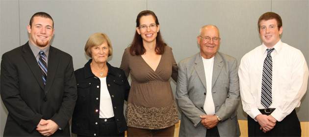 Left to right: Tim Schmalz, Greta Dyke, Michelle Dyke '91, Michael Dyke, and Corey Cousino.