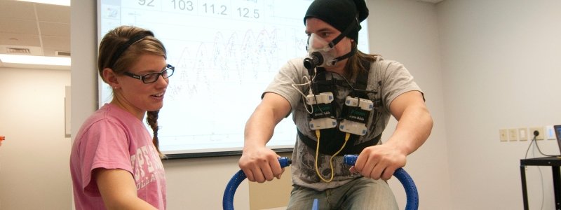 Student conducting tests in a lab