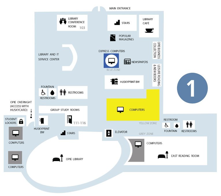 Map Van Pelt and Opie Library Michigan Tech
