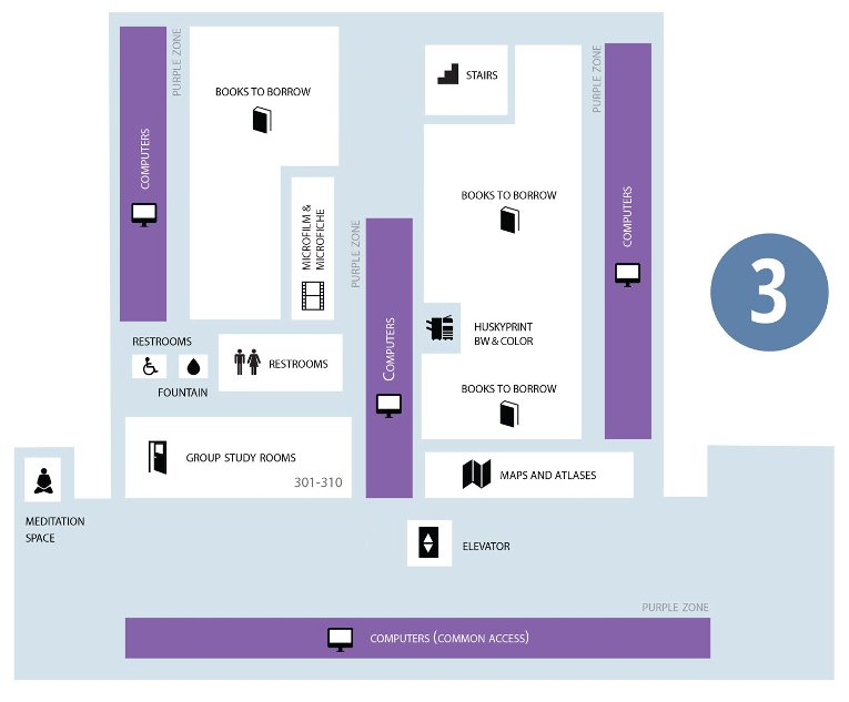 Map Van Pelt and Opie Library Michigan Tech