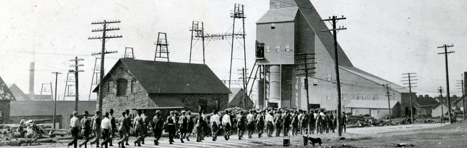 Archives photo: miners at the Quincy Mine.