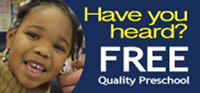 Have you heard? Free quality preschool button