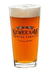 Keweenaw Brewing Company pint filled with beer.