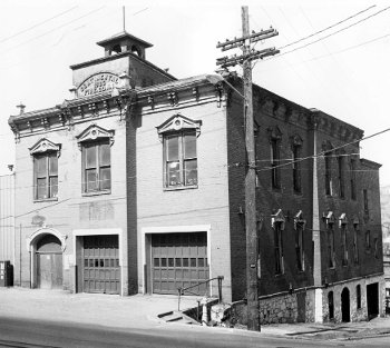 Historic photo of the fire hall.