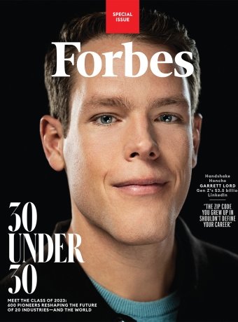 Cover of Forbes Magazine featuring Garrett Lord.