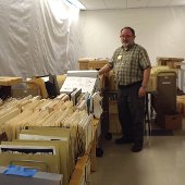 Erik Nordberg drying documents.