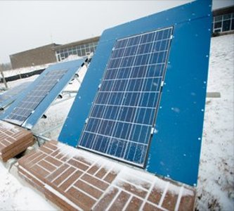 Solar panels in the winter.