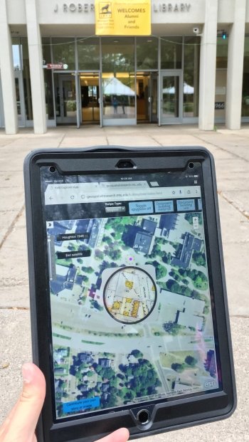 Time Traveler map shown on a tablet.