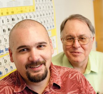 Theoretical physicists Steven O'Malley and Don Beck Theoretical physicists Steven O'Malley and Don Beck