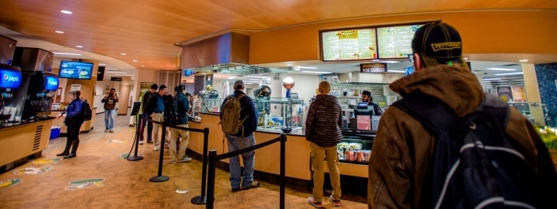 People ordering food at the North Coast Grill and Deli in the Memorial Union