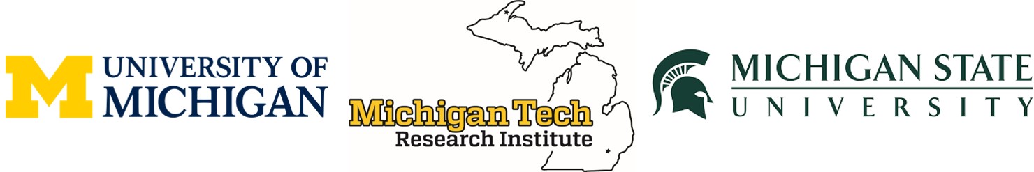 Univeristy of Michigan, Michigan Tech Research Institute, and Michigan State University logos.