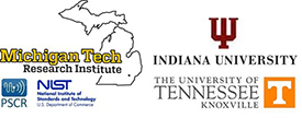 MTRI, Indiana University, University of Tennessee Knoxville, NIST, and PSCR logos.