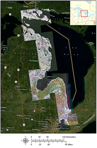 Example map of lower Michigan.