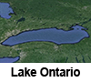 Satellite view of Lake Ontario.