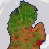 Land covermap of lower Michigan.