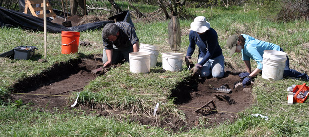 Students excavating in historic Clifton
