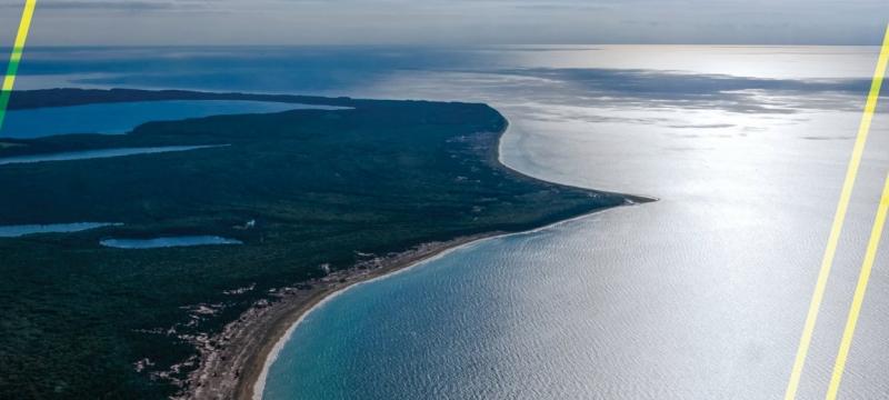 Aerial view of the Mackinac Straits.