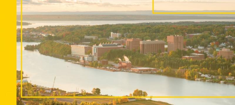 Aerial view of the Michigan Tech campus.
