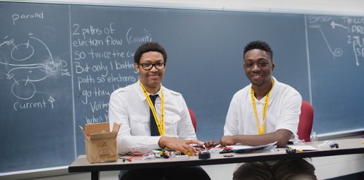 Ari Smith (right) says learning about energy has opened his eyes to many career options and interesting science. 