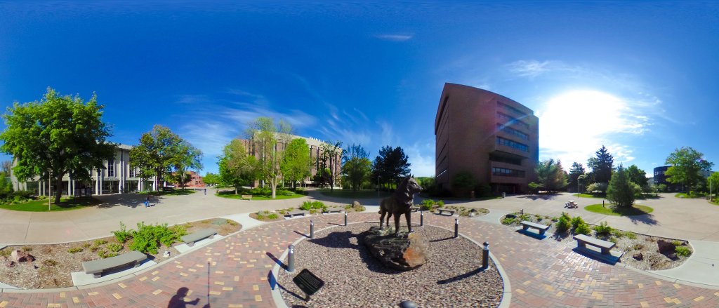 A 360 degree view of the center of campus.