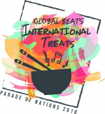 parade of nations logo with a bowl drum and chopsticks