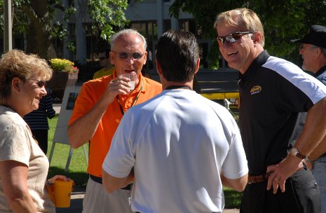 President Glenn Mroz, right, and friends at the 2008 Pasty Picnic