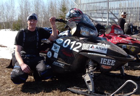 Minnesota-Duluth's Sam Cassibo completes the 2010 Clean Snowmobile Challenge Endurance Run