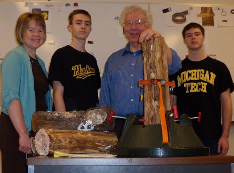 Roger Turpening's lab, with sandalwood Carol Asiala, Mackenzie Roeser, Roger Turpening, and Scott VanderLugt