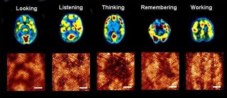 Evolving patterns on this molecular processor mimic patterns displayed by the human brain. Anirban Bandyopadhyay image.