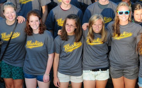 Michigan Tech's Class of 2014 gathers for a photo during Orientation Week