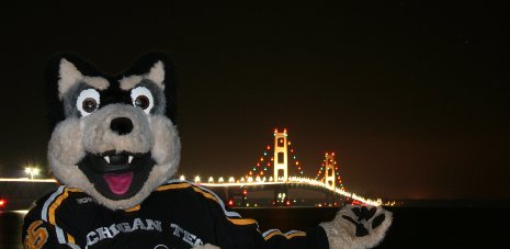 The lights of the Mackinac Bridge tell Blizzard he's home in the UP.