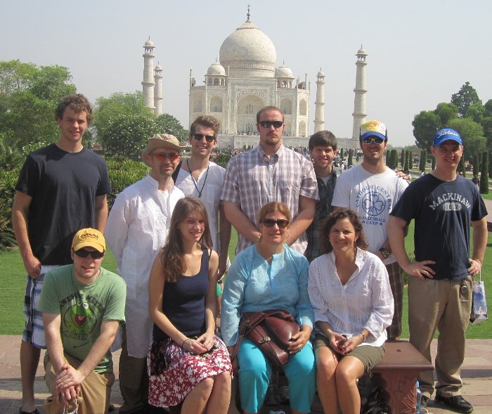 At the Taj Mahal are (top row, left to right) Eric Sturos, Brett Hamlin, Jordan Marlor, Wilbur Winkle, Scott Cartwright, Michael Nienhaus, Cody Thompson, (bottom row) Bryan Plunger, Nicole Swegle, Sheryl Sorby and Tammy Haut Donahue.