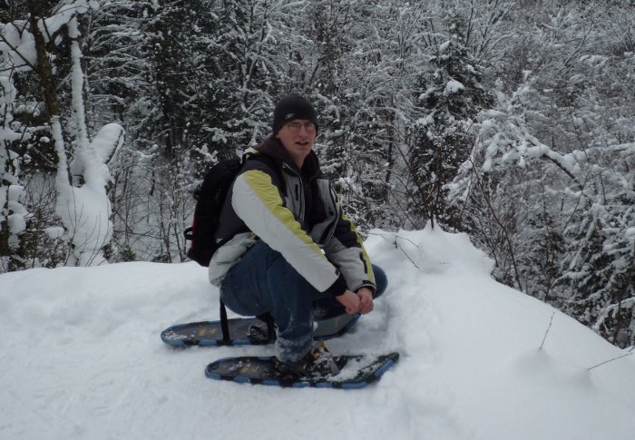 ATLANTIS graduate student Tonis Tonisson enjoys winter sports near Michigan Tech.