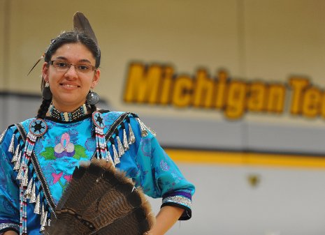 A student at this year's Spirit of the Harvest Powwow