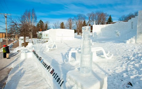 Winter Carnival 2012 first-place statue in the fraternity division, "Don't Underestimate the Dreams of Detroit"