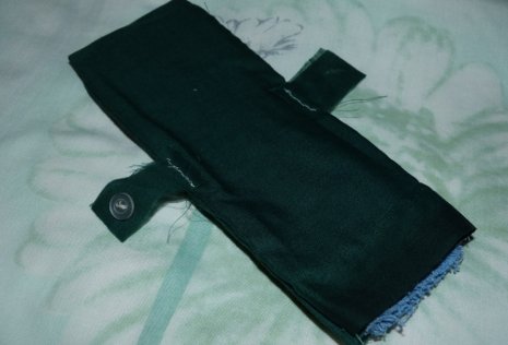 A reusable pad hand-made from toweling.