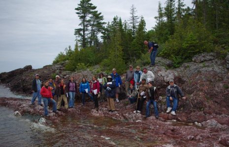 MiTEP teachers learn to lead earthcache hunts on the shores of Lake Superior.